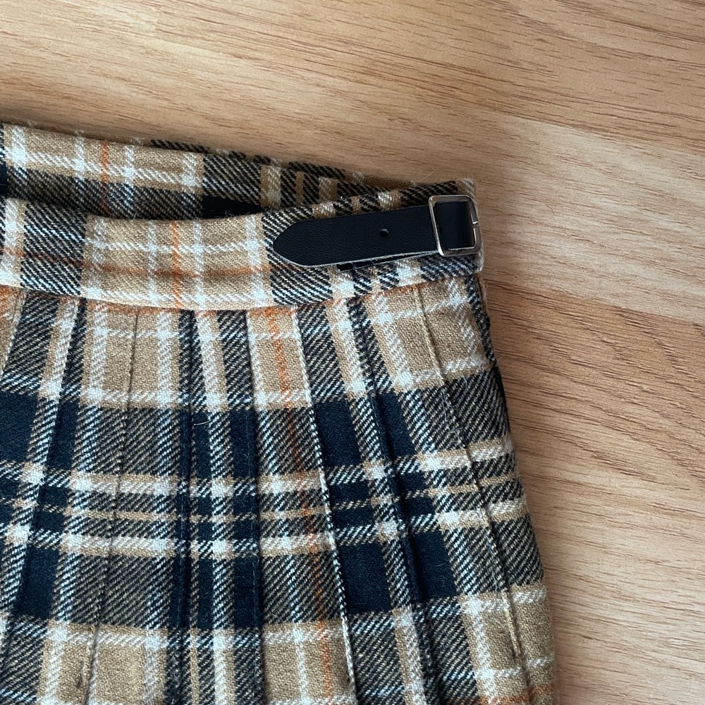 Wool Plaid Wrap Mini Skirt - Picture 7 of 7